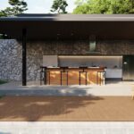 Exterior Archviz - Villa with wooden deck